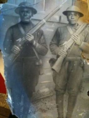 Image of Albert Nelson (right) and comrade. WWI, France