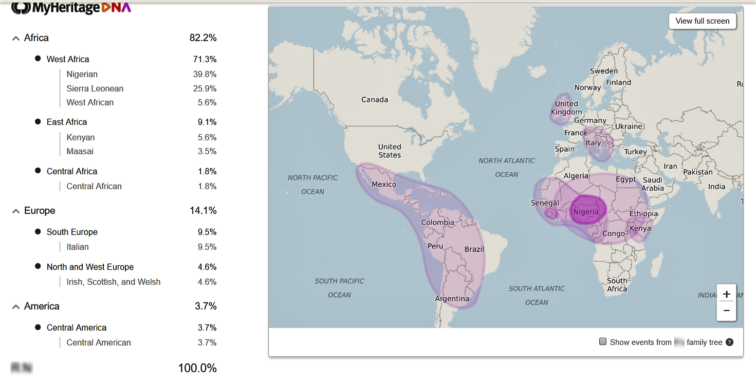 Image of MyHeritage DNA Ethnicity Estimate
